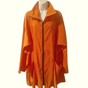 Vintage Maralyce Ferree Iridescent Raincoat Jacket Orange L